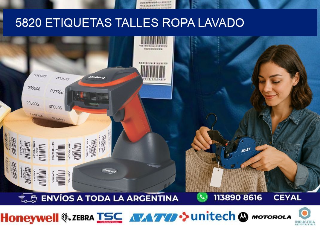 5820 ETIQUETAS TALLES ROPA LAVADO