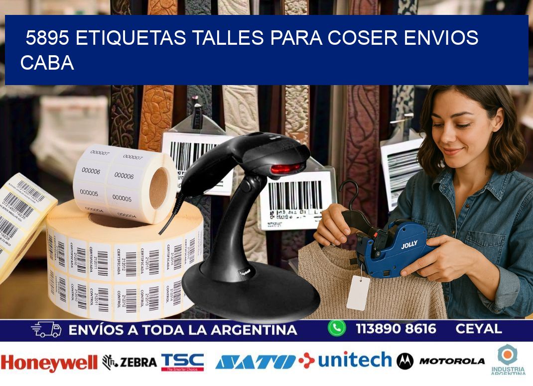 5895 ETIQUETAS TALLES PARA COSER ENVIOS CABA