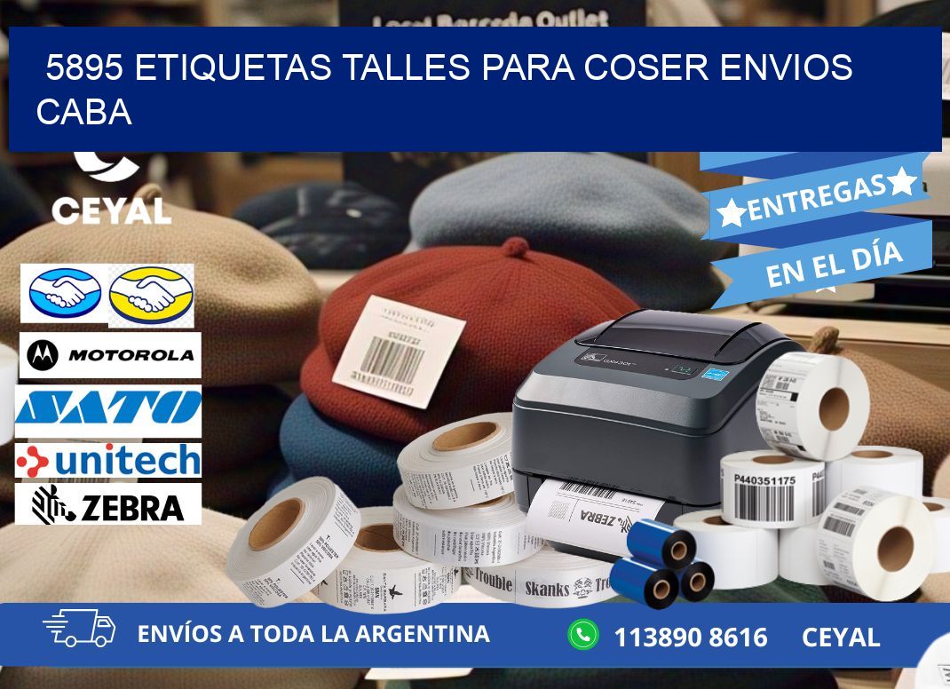 5895 ETIQUETAS TALLES PARA COSER ENVIOS CABA