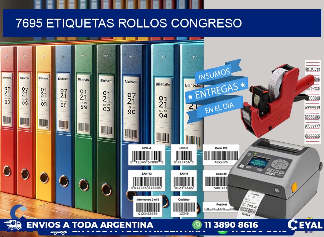 7695 etiquetas rollos CONGRESO