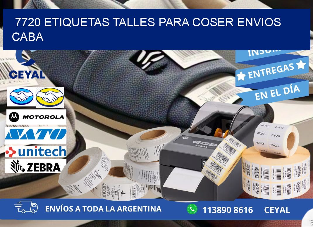 7720 ETIQUETAS TALLES PARA COSER ENVIOS CABA