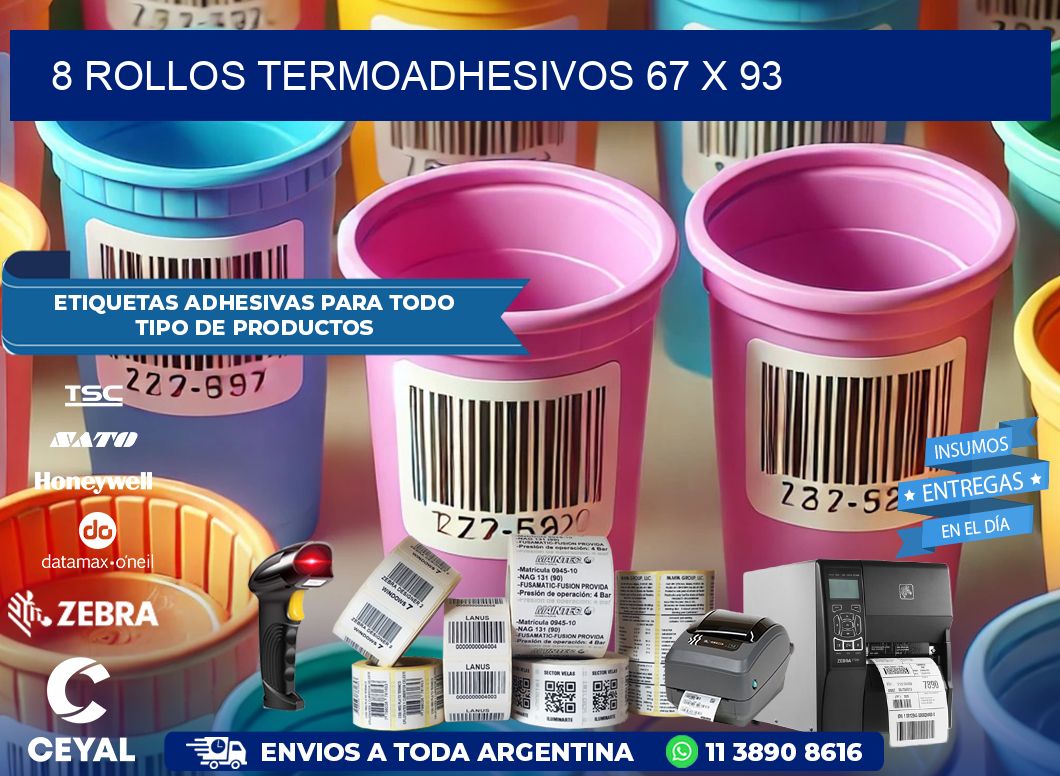 8 ROLLOS TERMOADHESIVOS 67 x 93