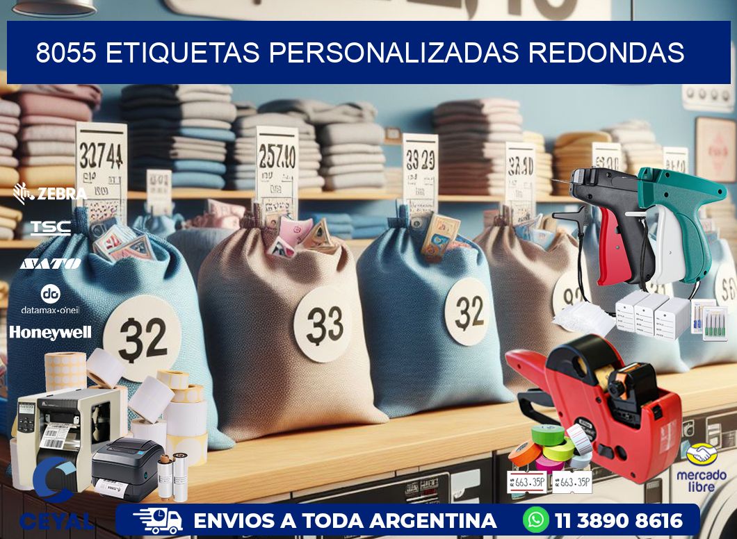 8055 Etiquetas personalizadas redondas