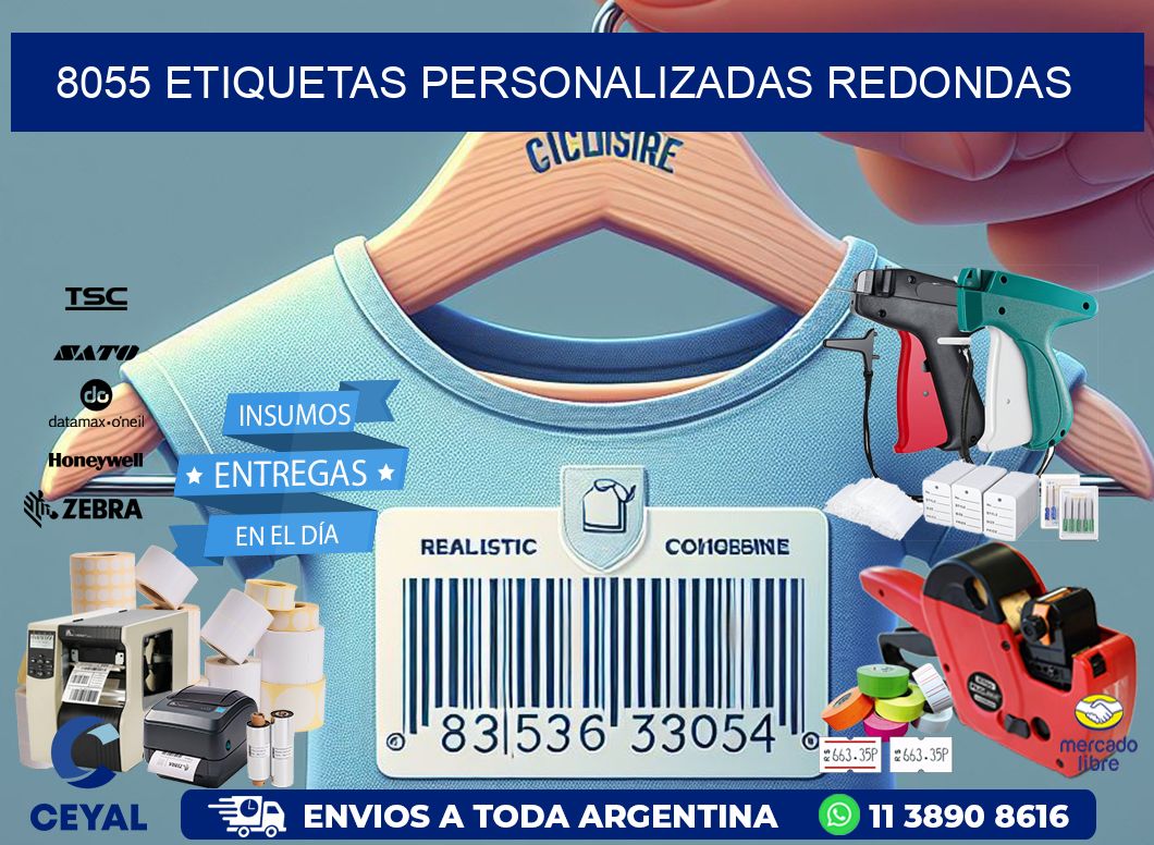 8055 Etiquetas personalizadas redondas