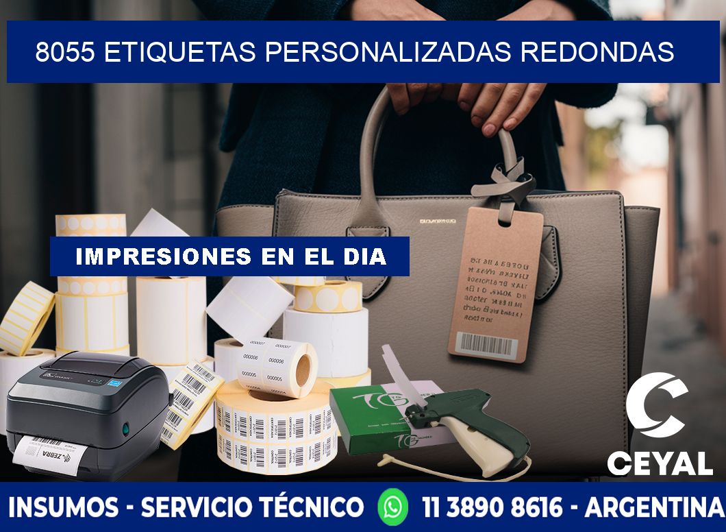 8055 Etiquetas personalizadas redondas