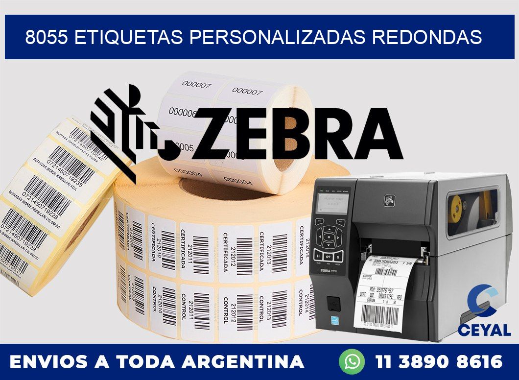 8055 Etiquetas personalizadas redondas