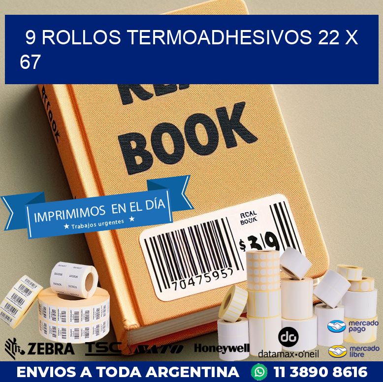 9 ROLLOS TERMOADHESIVOS 22 x 67