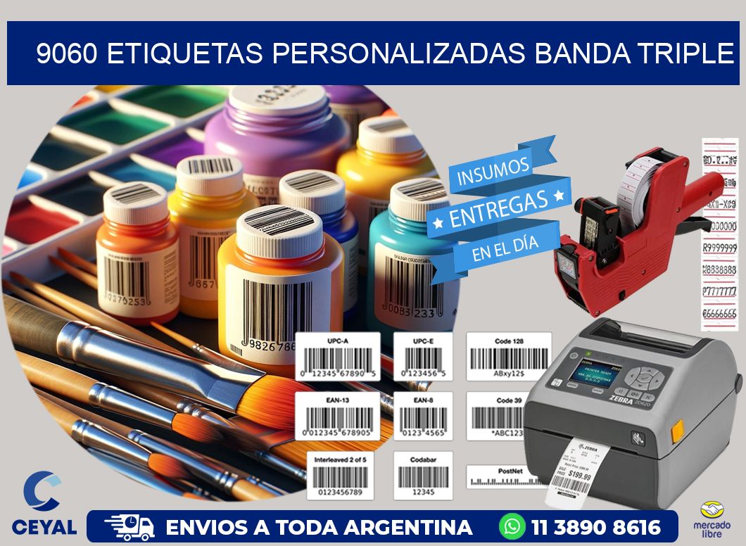9060 Etiquetas personalizadas banda triple
