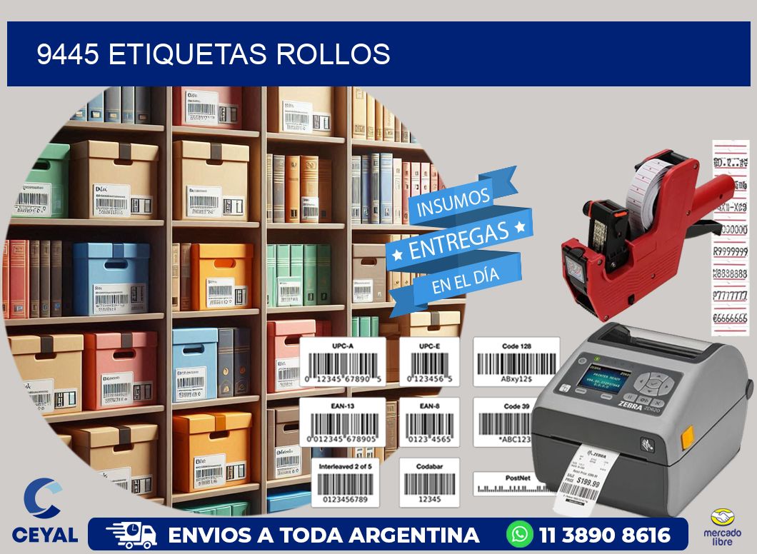 9445 etiquetas rollos