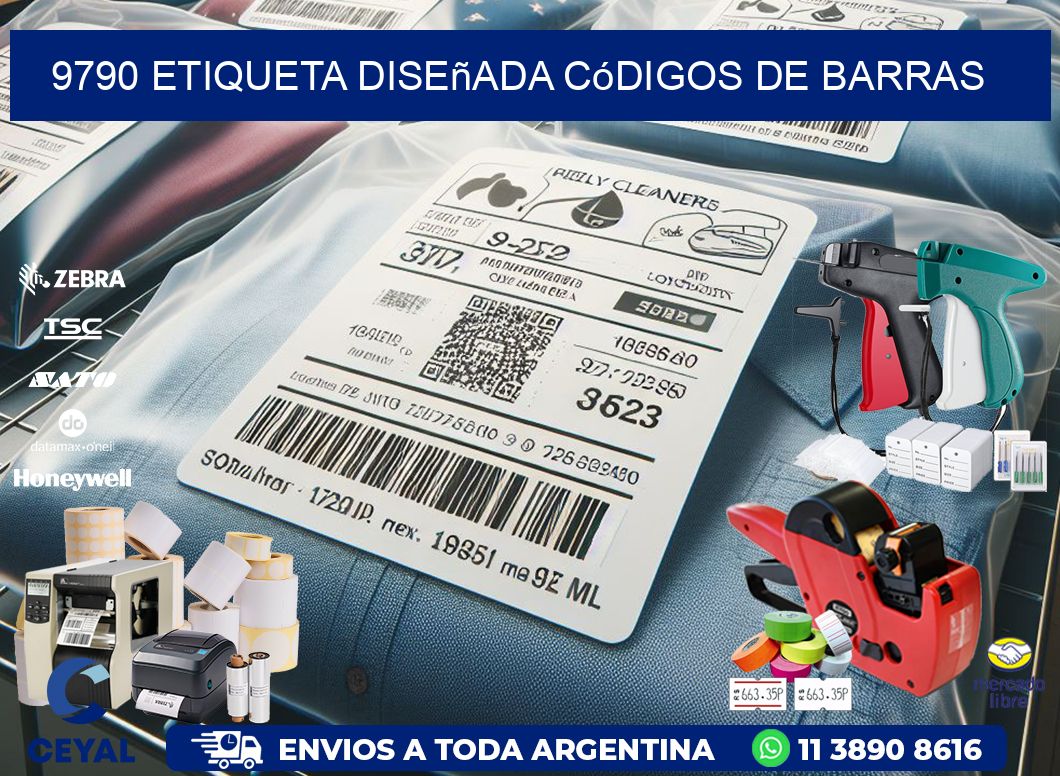 9790 etiqueta diseñada códigos de barras