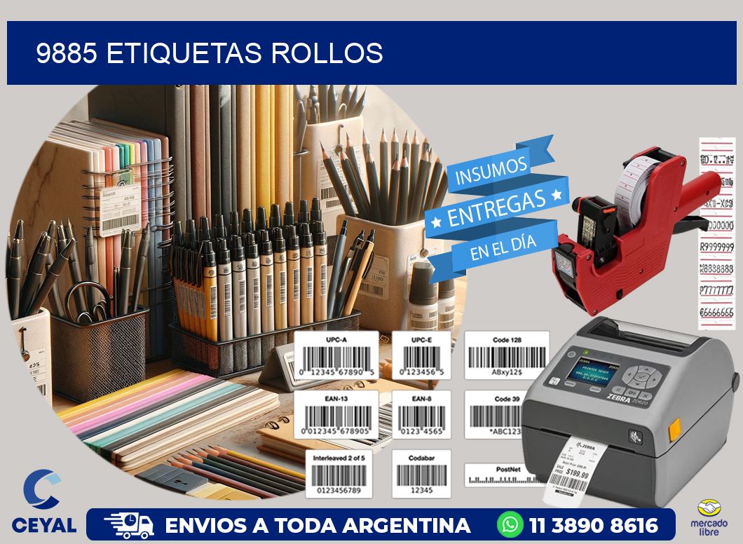 9885 etiquetas rollos
