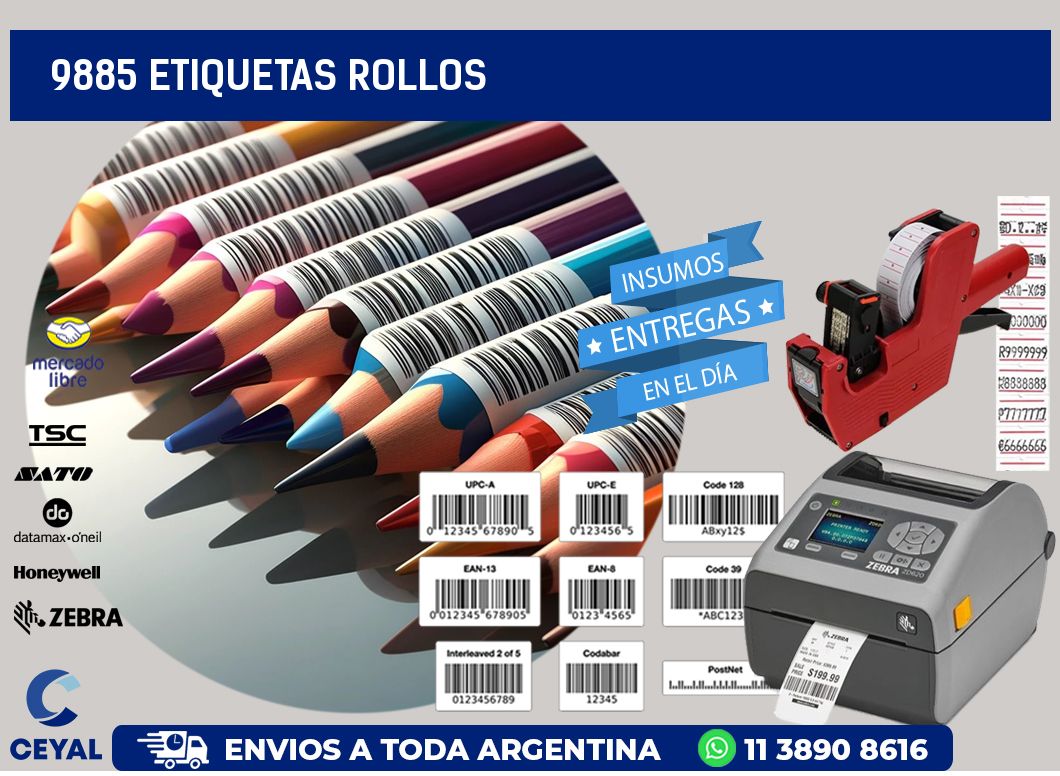 9885 etiquetas rollos