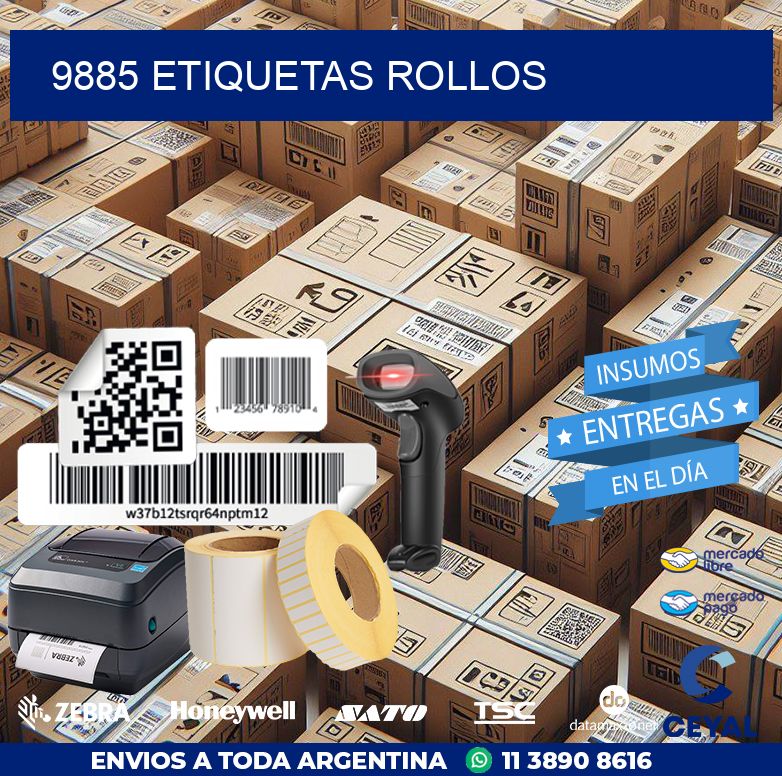 9885 etiquetas rollos