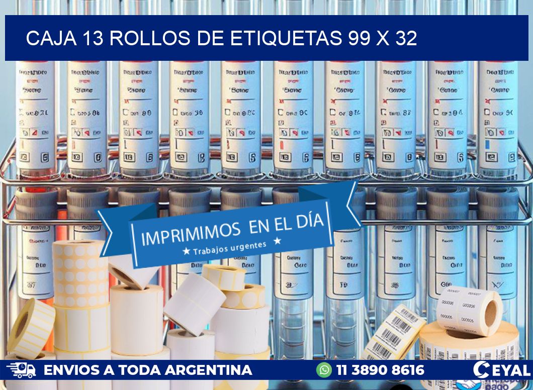 CAJA 13 ROLLOS DE ETIQUETAS 99 x 32