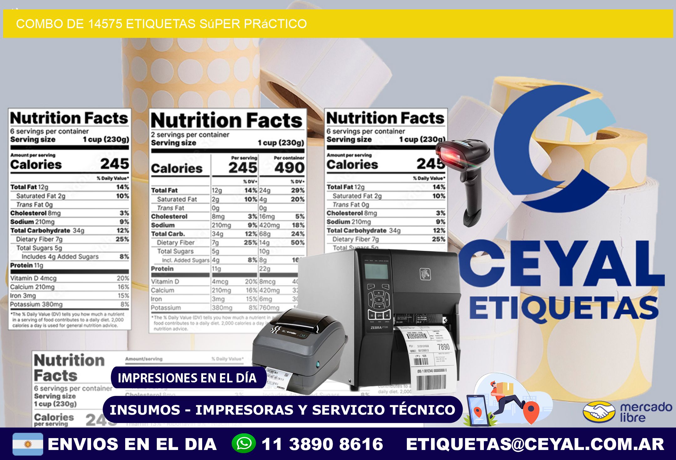 Combo de 14575 etiquetas súper práctico