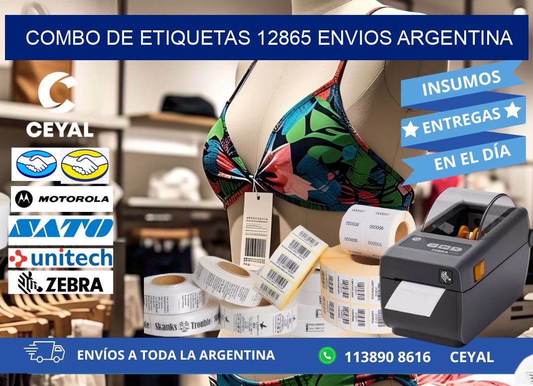 Combo de etiquetas 12865 ENVIOS ARGENTINA