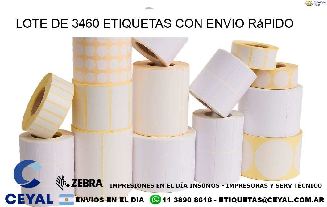 Lote de 3460 etiquetas con envío rápido