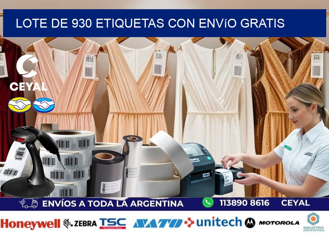 Lote de 930 etiquetas con envío gratis
