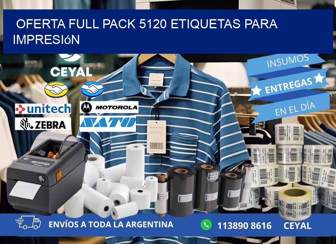 Oferta full pack 5120 etiquetas para impresión