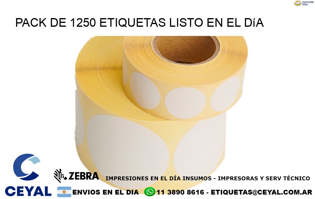 Pack de 1250 etiquetas listo en el día
