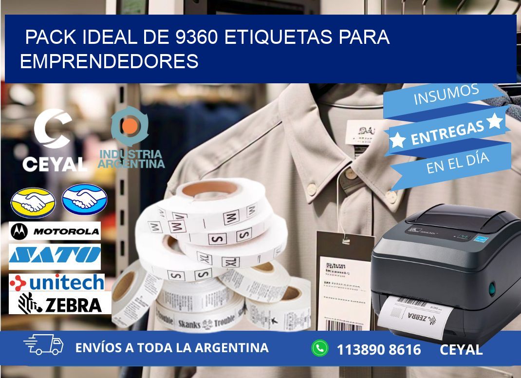 Pack ideal de 9360 etiquetas para emprendedores