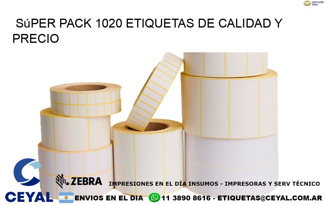 Súper pack 1020 etiquetas de calidad y precio
