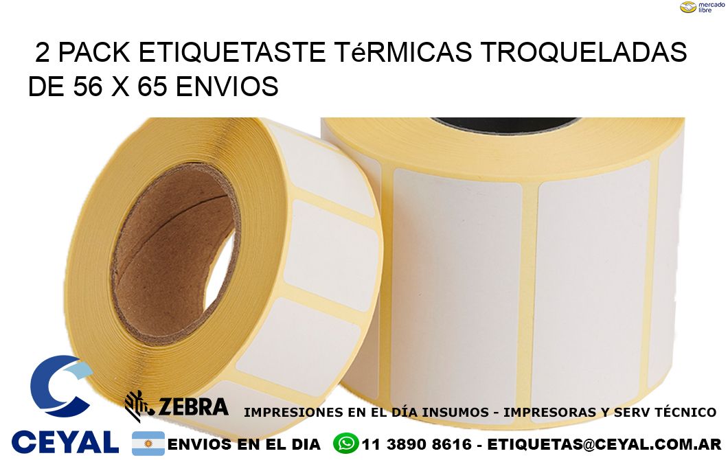 2 pack etiquetaste Térmicas Troqueladas De 56 x 65 ENVIOS