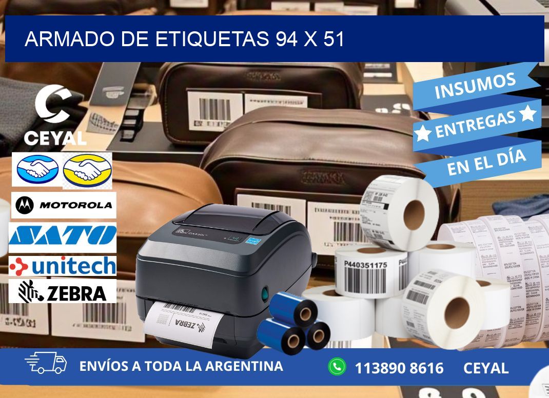 Armado de etiquetas 94 x 51