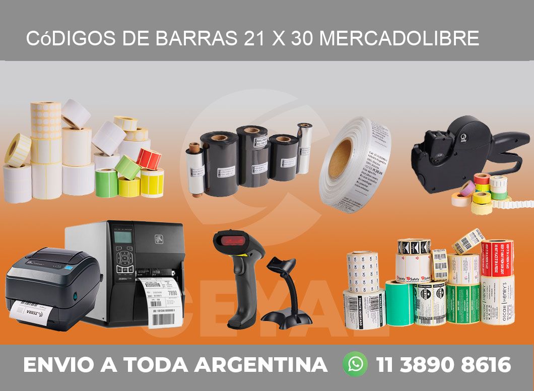 Códigos de Barras 21 x 30 MERCADOLIBRE