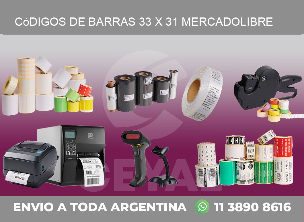 Códigos de Barras 33 x 31 MERCADOLIBRE