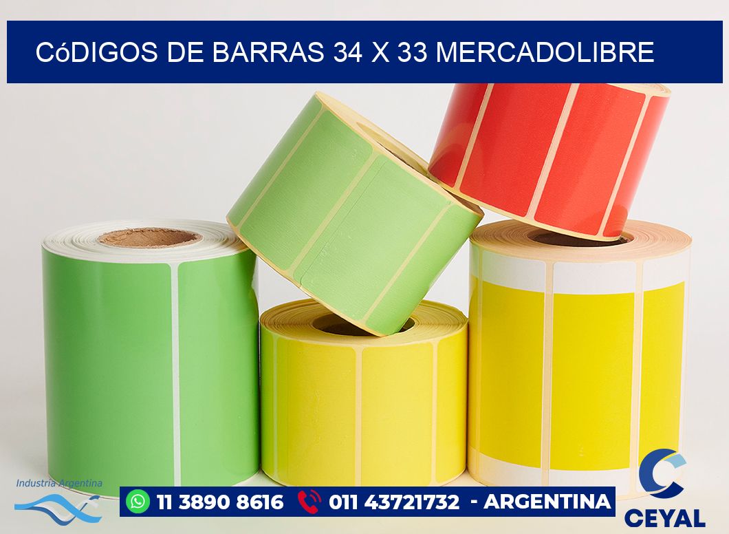Códigos de Barras 34 x 33 MERCADOLIBRE