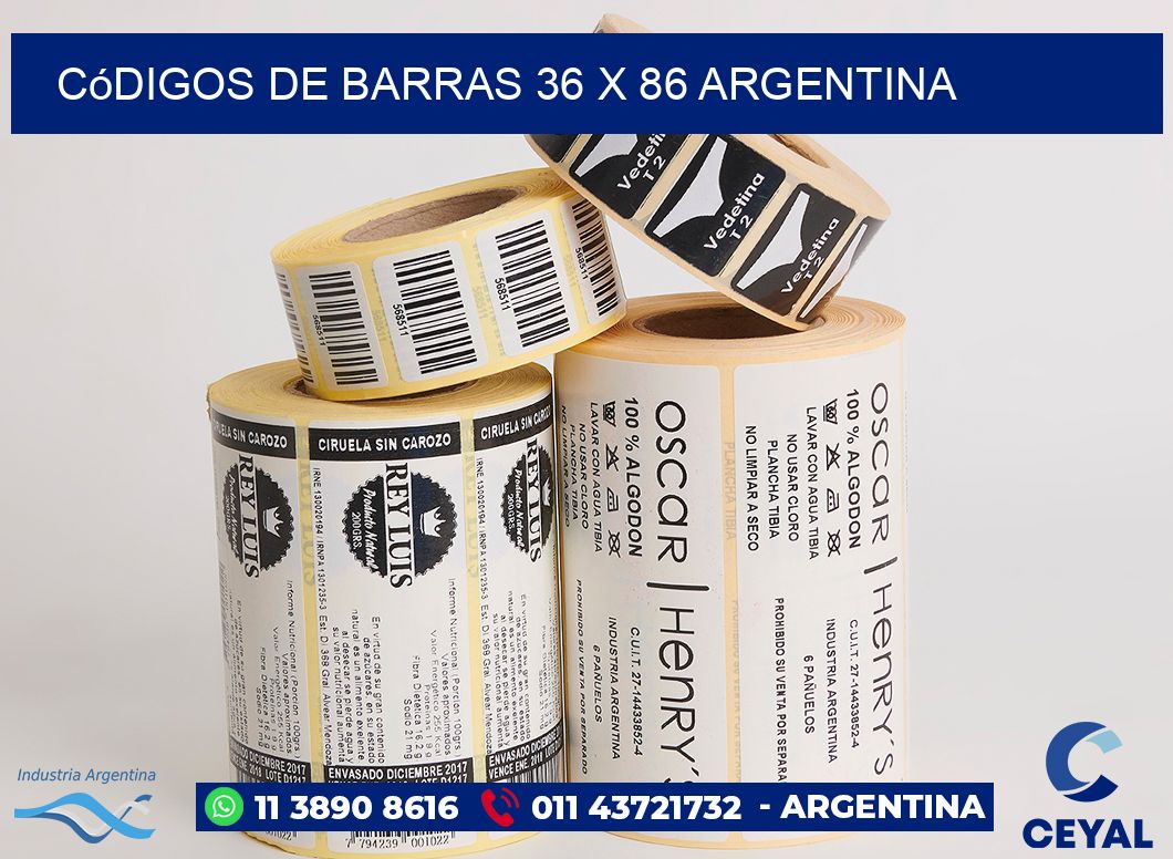 Códigos de Barras 36 x 86 argentina