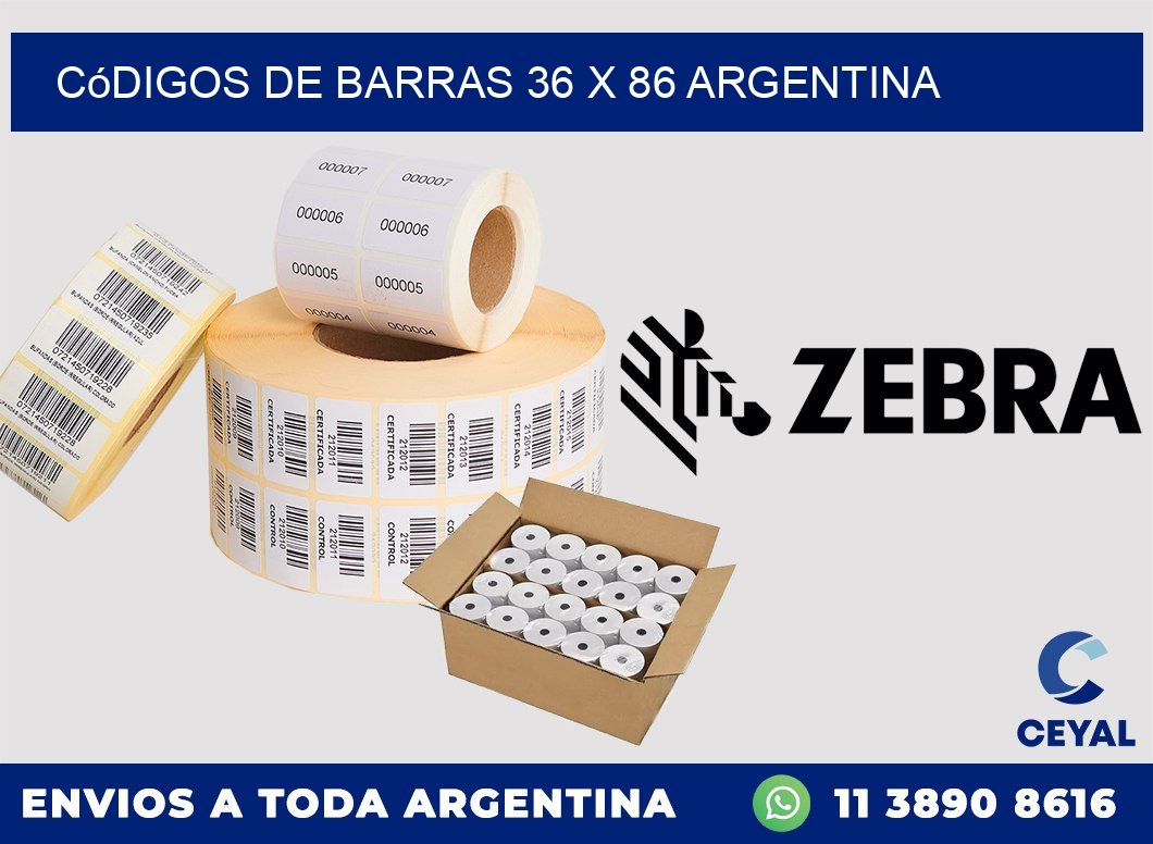 Códigos de Barras 36 x 86 argentina