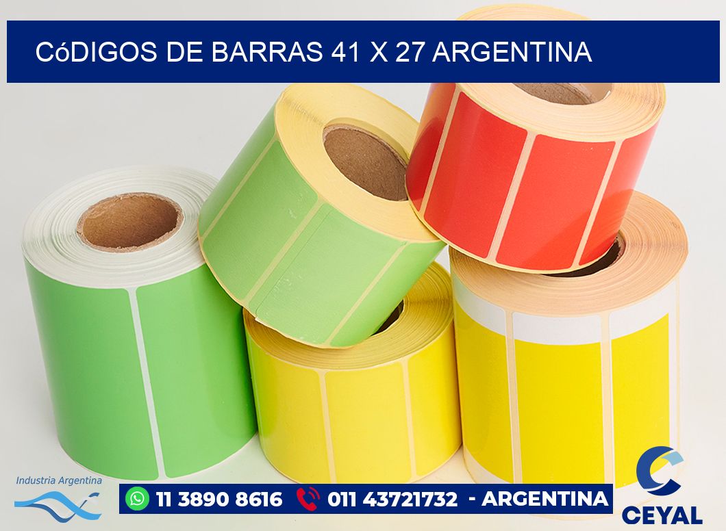 Códigos de Barras 41 x 27 argentina