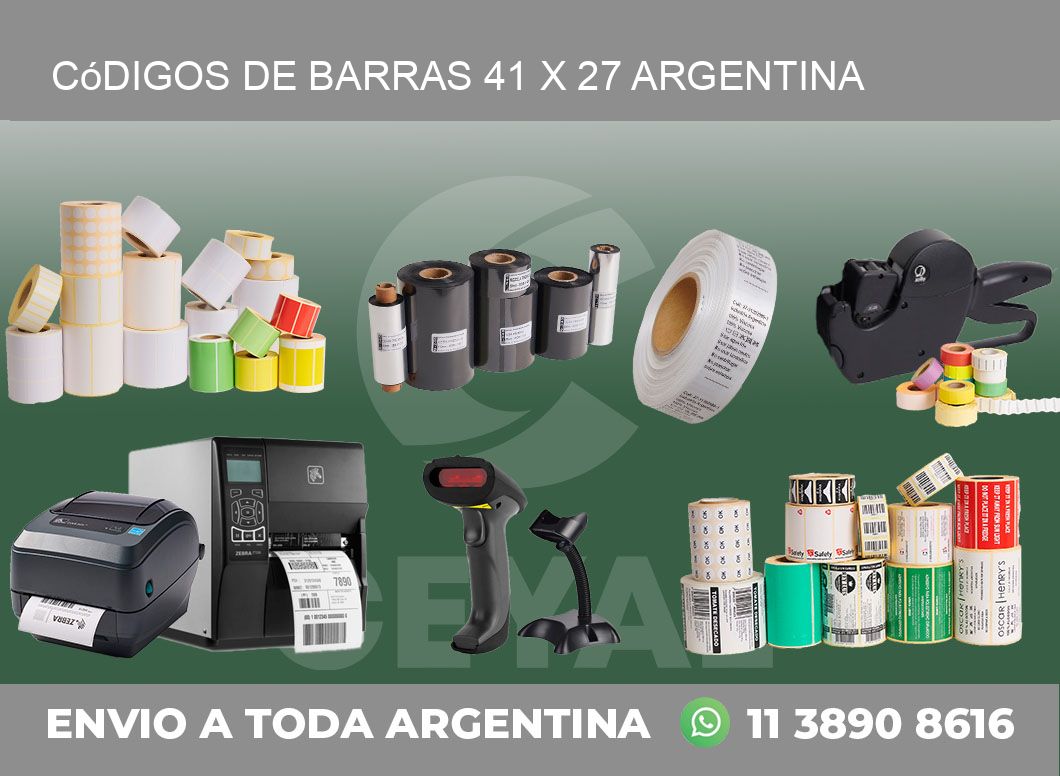 Códigos de Barras 41 x 27 argentina