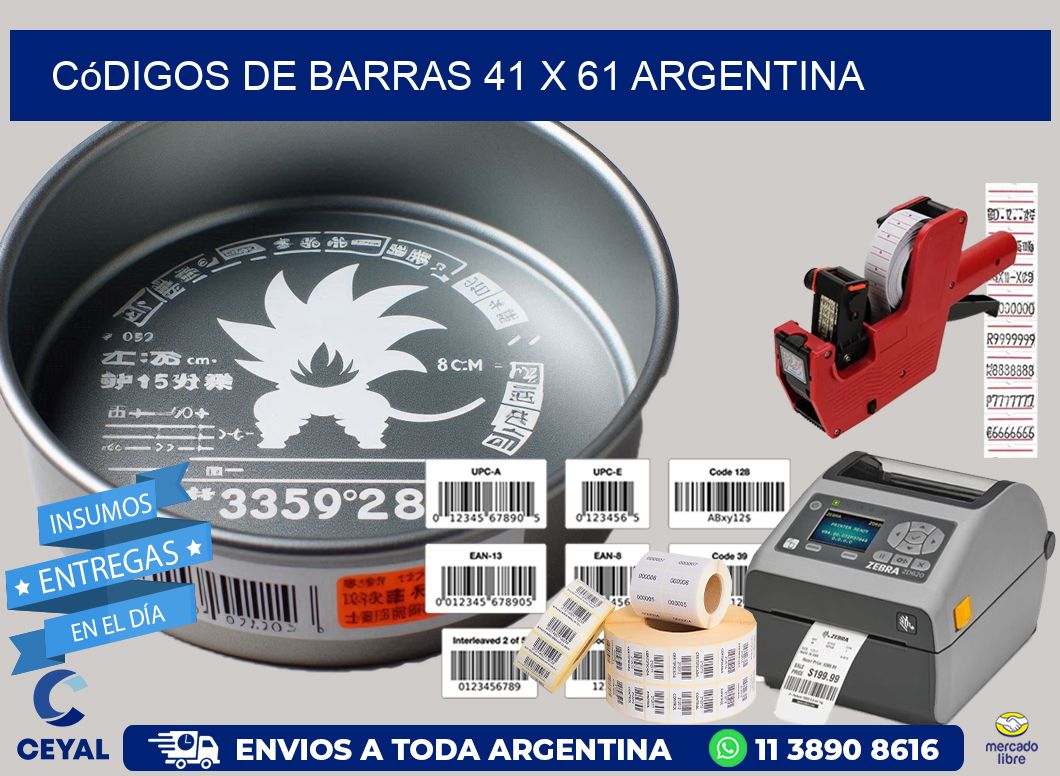 Códigos de Barras 41 x 61 argentina