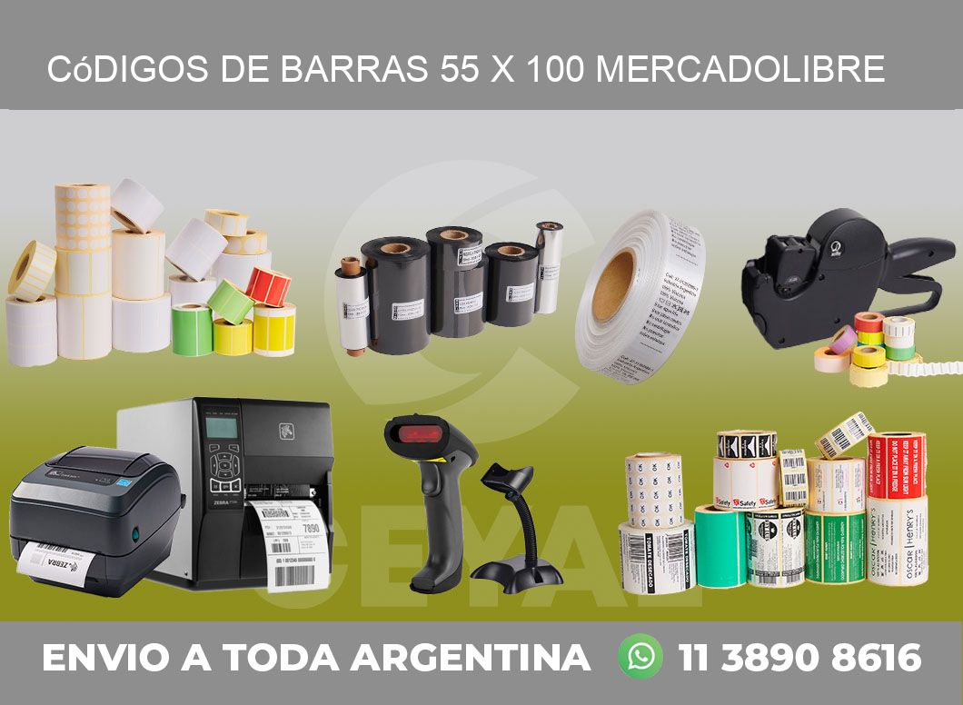 Códigos de Barras 55 x 100 MERCADOLIBRE