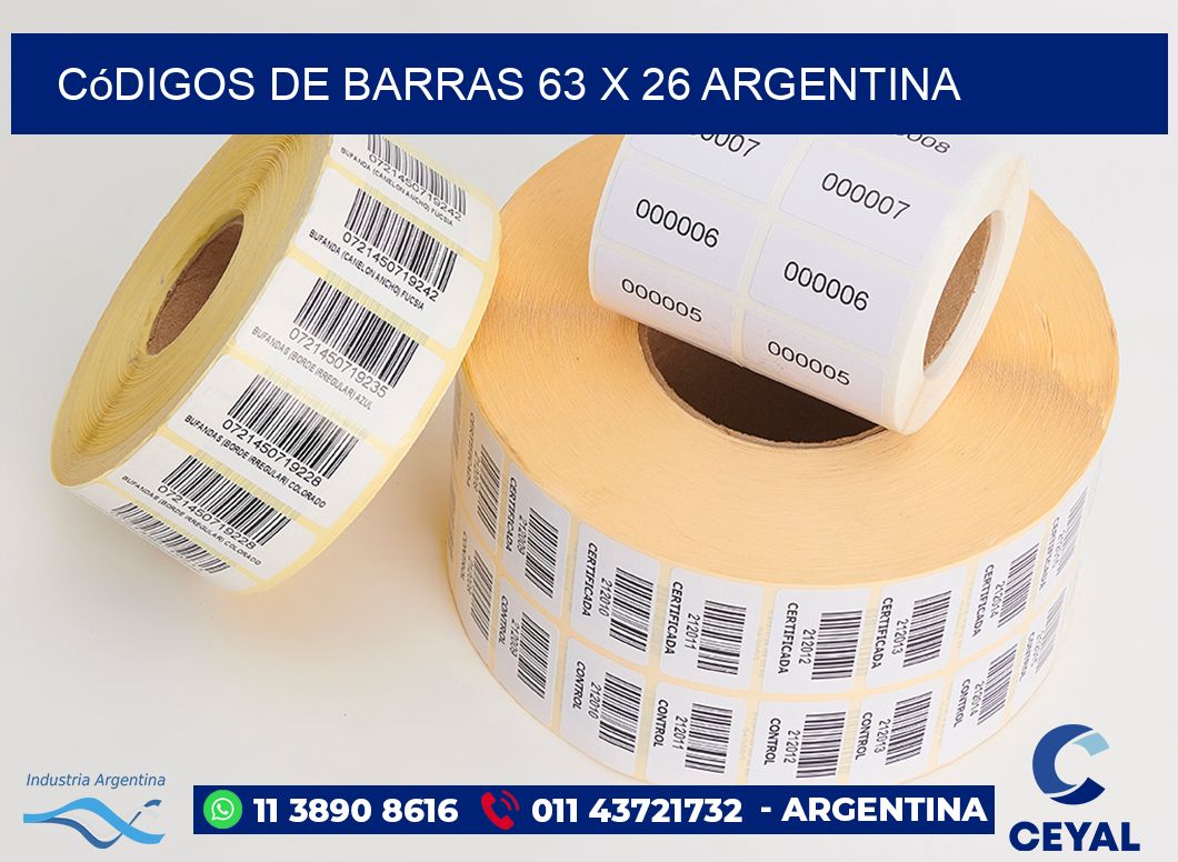 Códigos de Barras 63 x 26 argentina