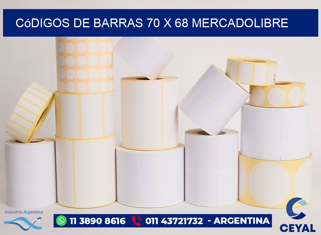 Códigos de Barras 70 x 68 MERCADOLIBRE