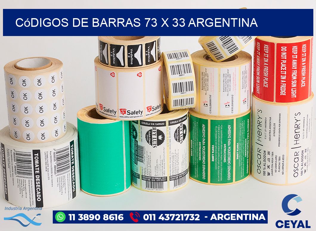 Códigos de Barras 73 x 33 argentina