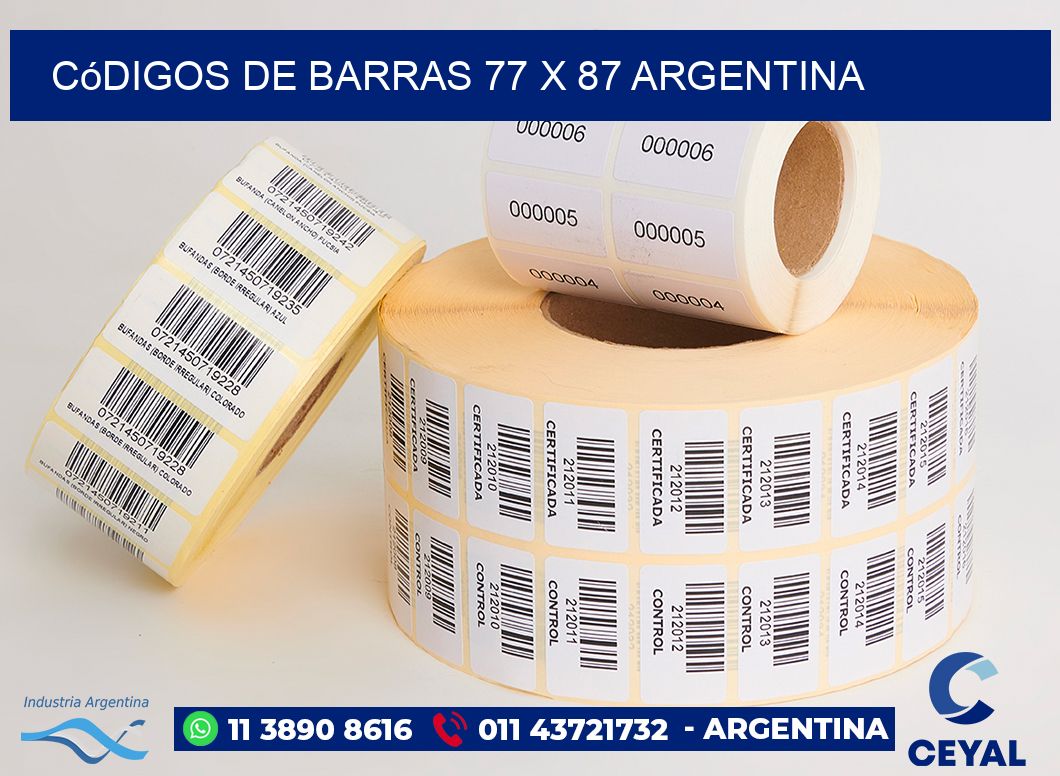 Códigos de Barras 77 x 87 argentina
