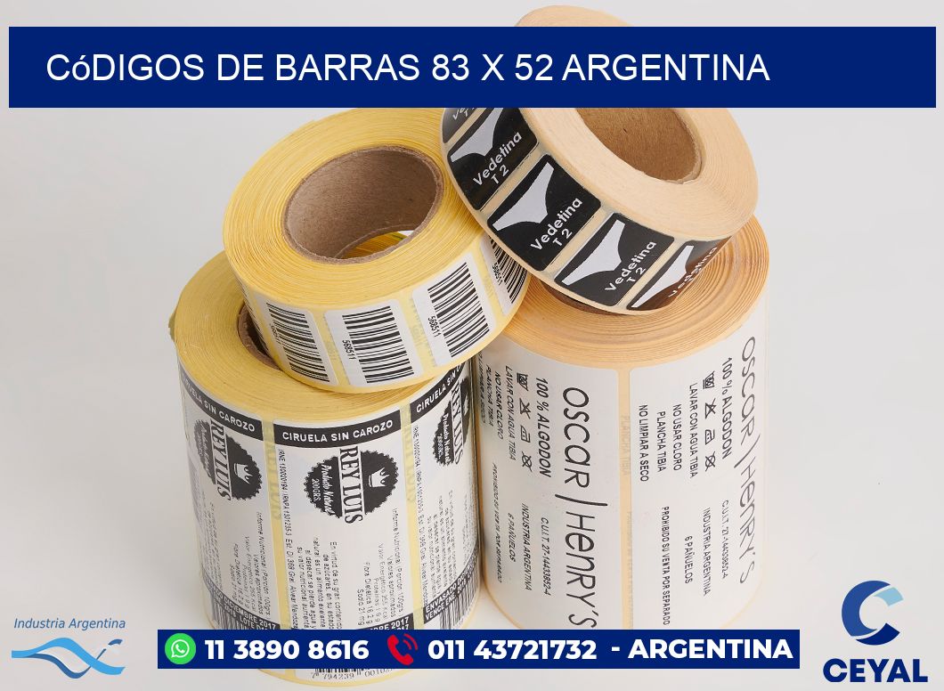 Códigos de Barras 83 x 52 argentina