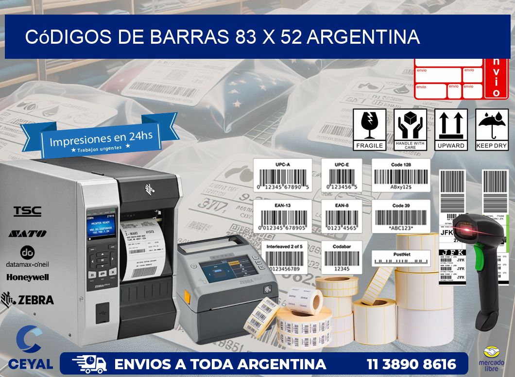 Códigos de Barras 83 x 52 argentina