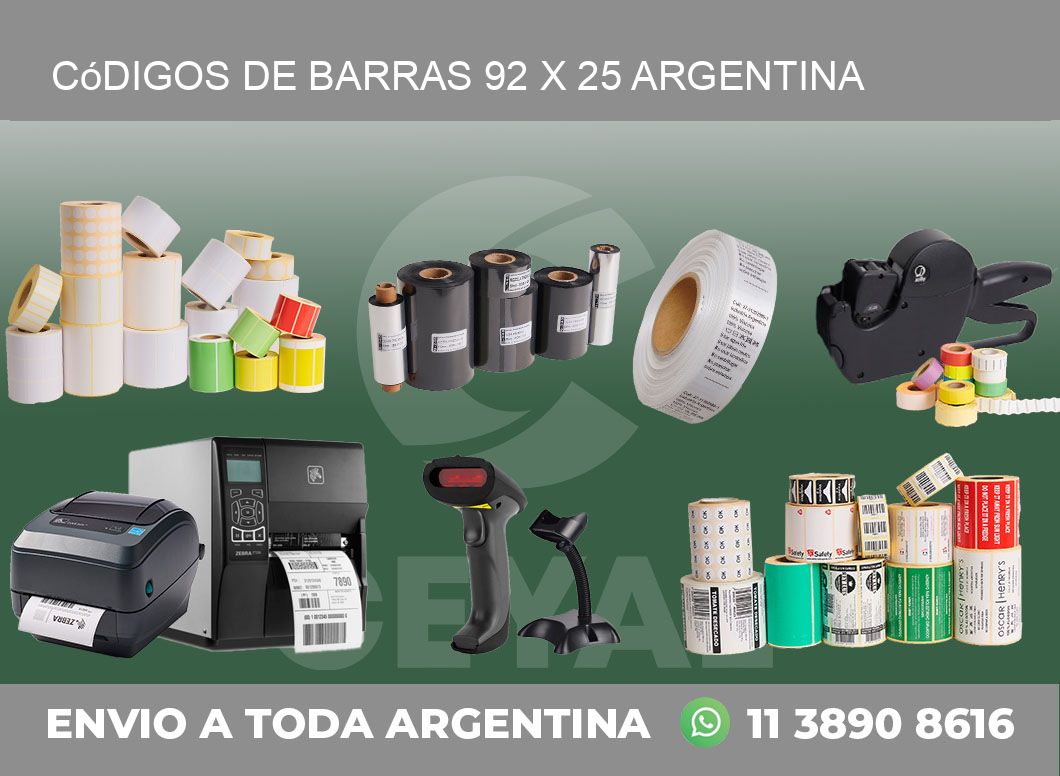 Códigos de Barras 92 x 25 argentina