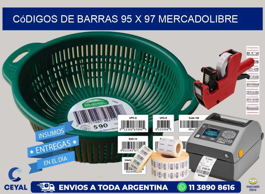 Códigos de Barras 95 x 97 MERCADOLIBRE