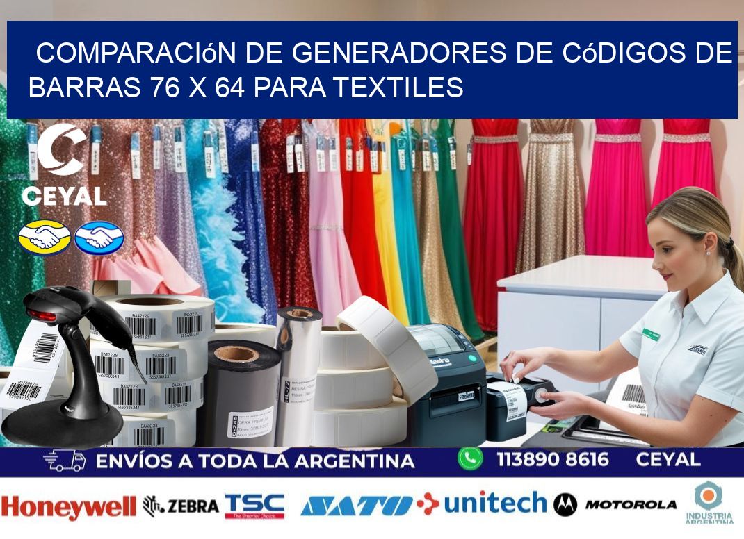 Comparación de Generadores de Códigos de Barras 76 x 64 para Textiles