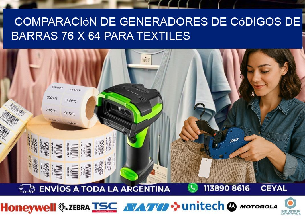 Comparación de Generadores de Códigos de Barras 76 x 64 para Textiles