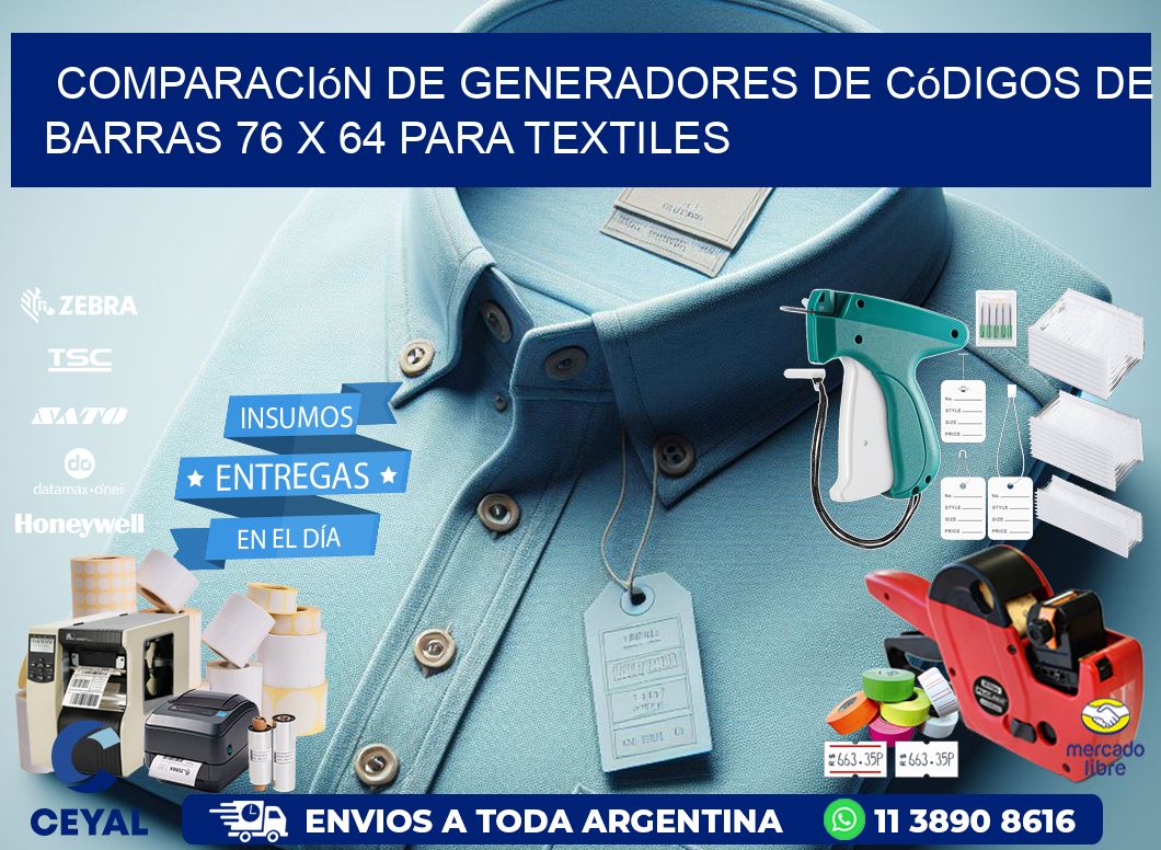 Comparación de Generadores de Códigos de Barras 76 x 64 para Textiles