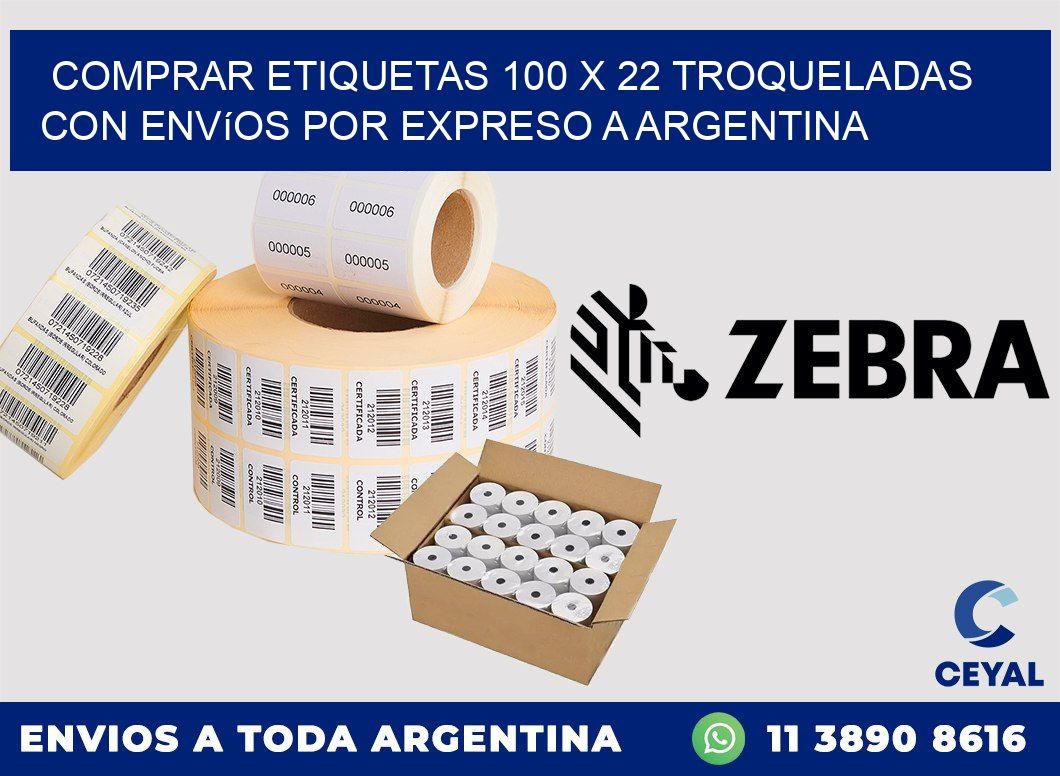 Comprar etiquetas 100 x 22 troqueladas con envíos por expreso a Argentina