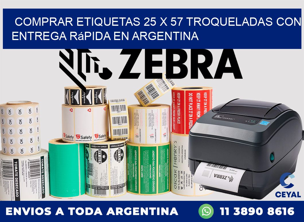Comprar etiquetas 25 x 57 troqueladas con entrega rápida en Argentina